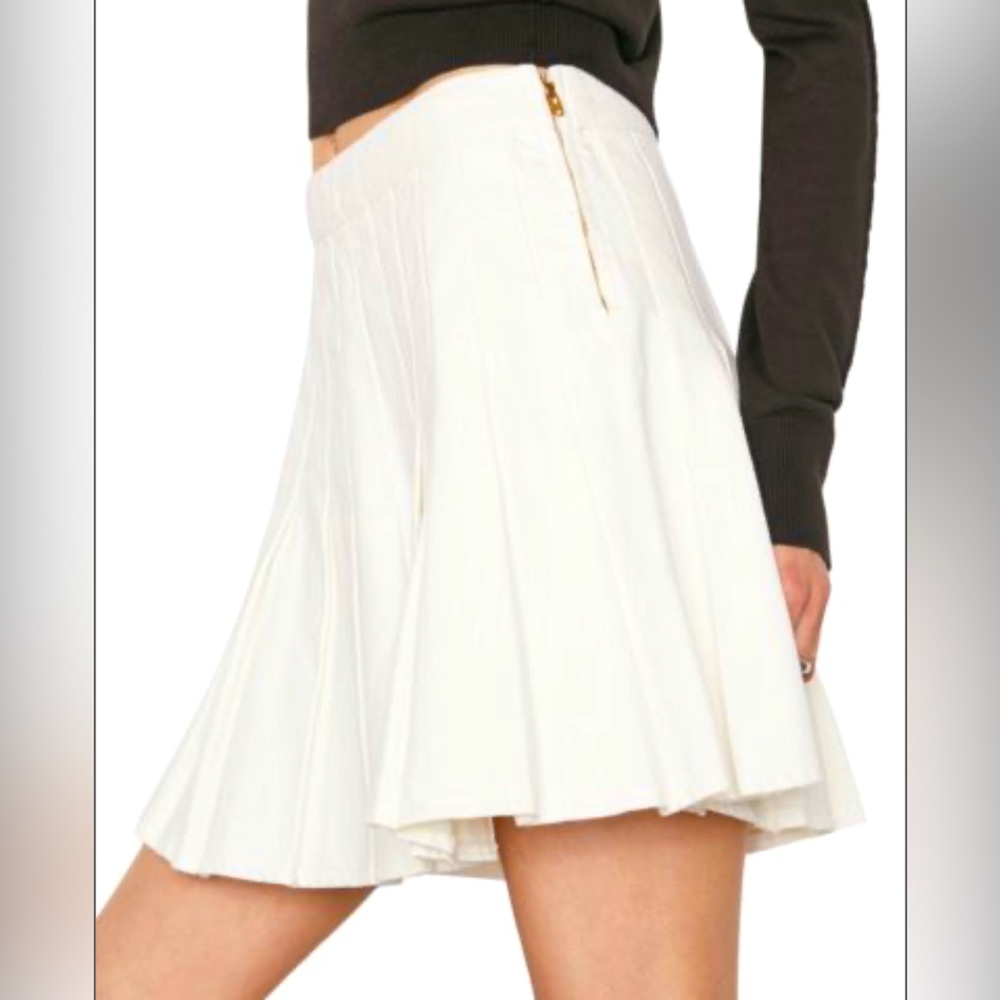 Frame Denim white pleated tennis skirt
